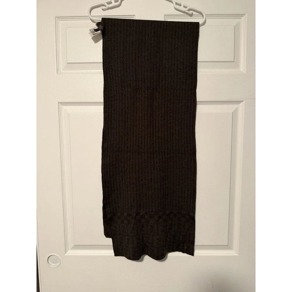 Fendi Merino Wool Vintage Brown Scarf Made In Italy Monogram Old Money